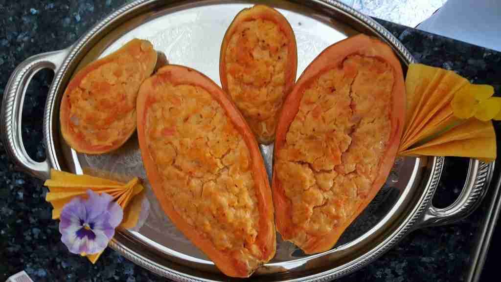 ricetta papaya e gamberettti
