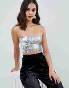 Top paillettes argento per capodanno