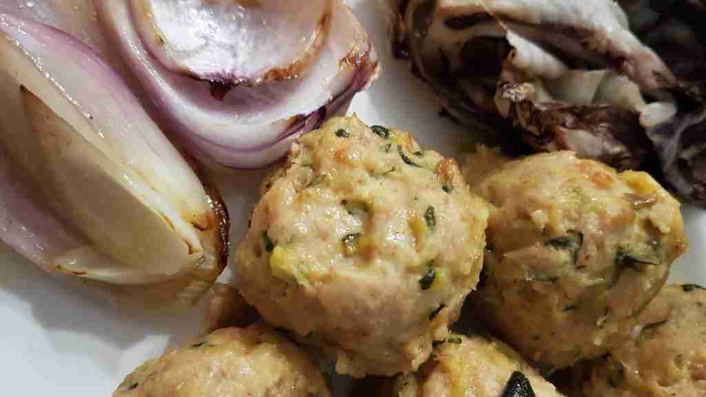 polpette di tacchino con verdure alla piastra