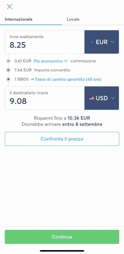 inviare denaro all'estero spendendo poco